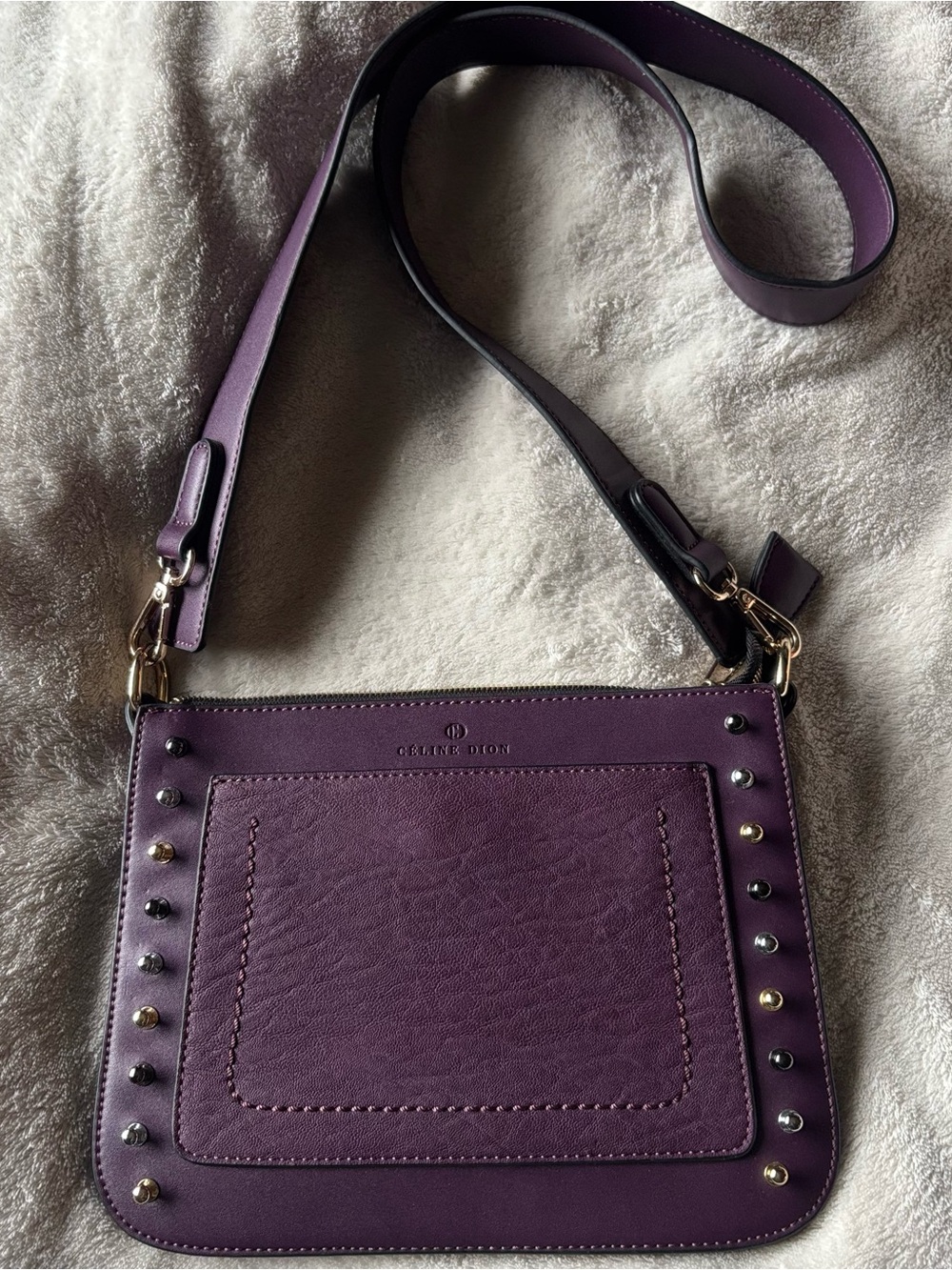 CELINE DION Pizzicato Collection Studded Crossbody Bag